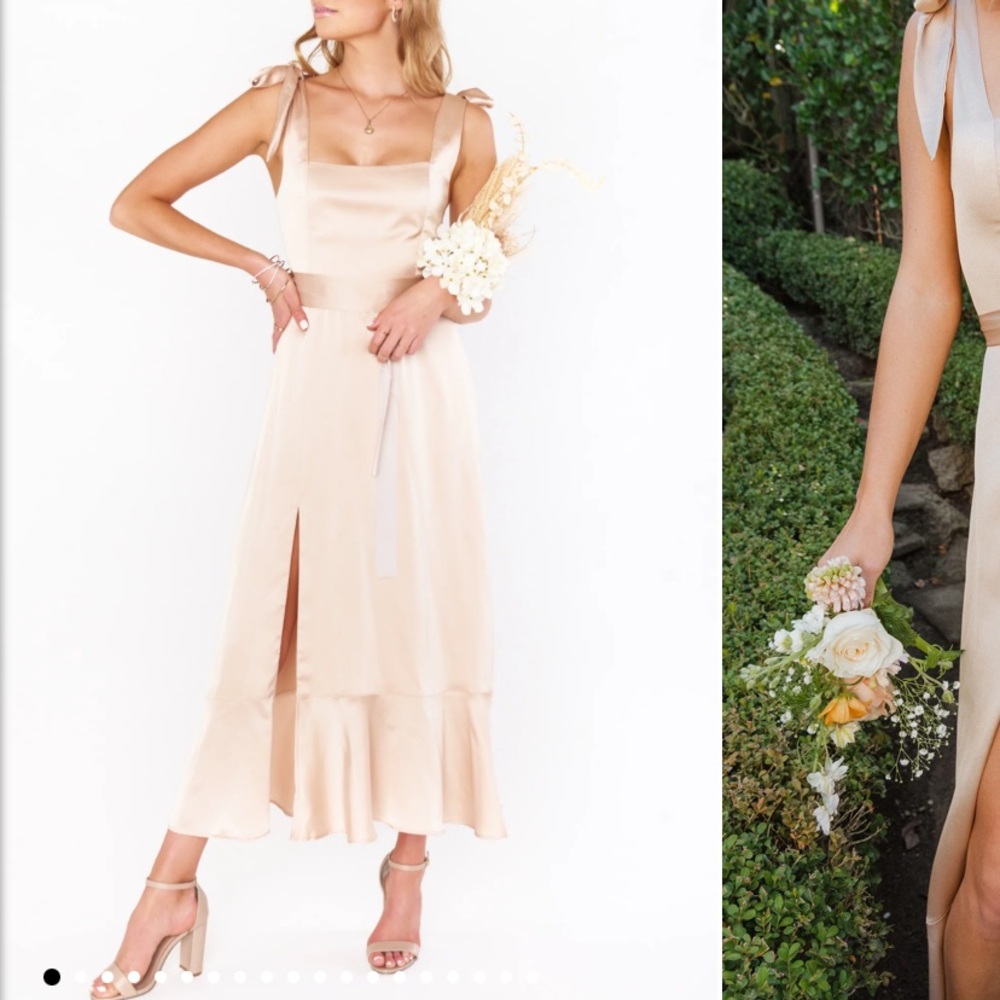 Claire midi dress in champagne